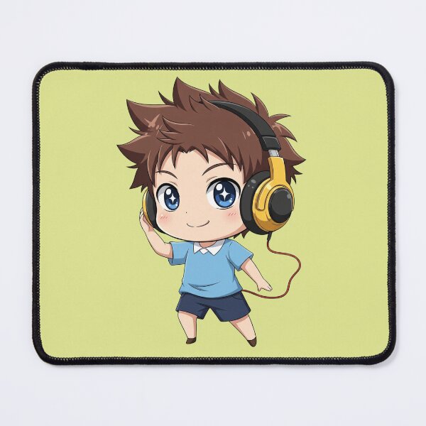 Item preview, Chibi Boy with Headphones Cute Anime Character Listening to Music designed and sold by bvdesignart.