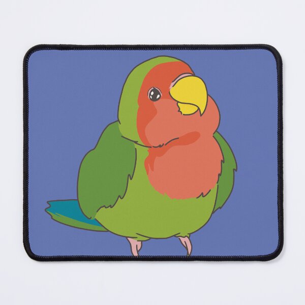 Item preview, Kawaii Rosy-faced lovebird doodle designed and sold by tayaan.