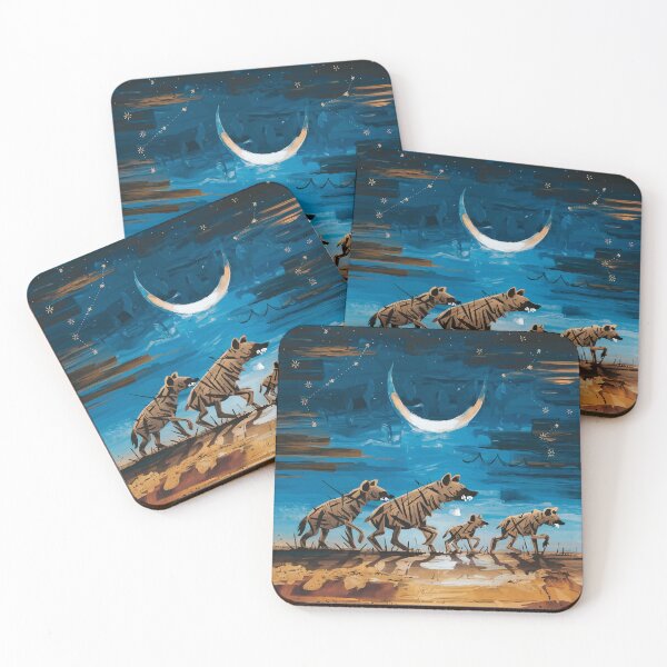 Item preview, Hyenas Under Moonlight Tribal Constellation Art designed and sold by WildlifeInc.