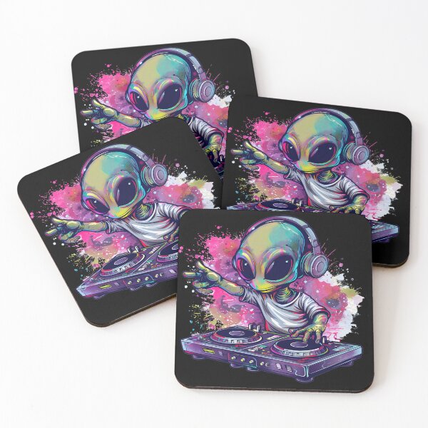 Item preview, DJ Alien: Neon Intergalactic Beats designed and sold by TheDuckprints.