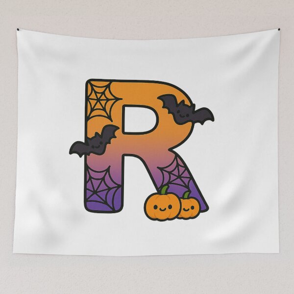Item preview, Halloween Letter R – Cute Kawaii Cartoon with Spooky Details designed and sold by PrintCreations9.