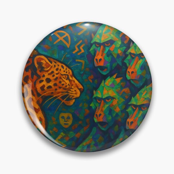 Item preview, Leopard and Baboons Tribal Spirit Art – Abstract Jungle Painting designed and sold by WildlifeInc.