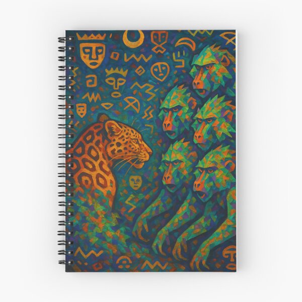 Item preview, Leopard and Baboons Tribal Spirit Art – Abstract Jungle Painting designed and sold by WildlifeInc.