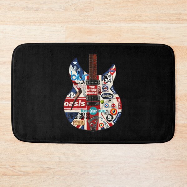 Item preview, Britpop Nineties Music Groups Mod Band Pop Art Union Jack Flag Rickenbacker Electric Guitar designed and sold by HOPETHEODORE.