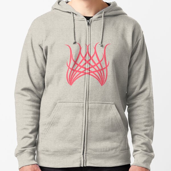 stylized coral red wings Zipped Hoodie