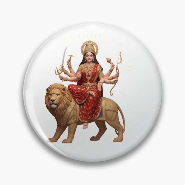 Item preview, “Divine 3D Maa Durga on Lion – Goddess of Power & Protection” designed and sold by Spiking11.