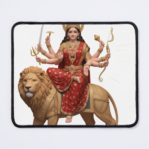 Item preview, “Divine 3D Maa Durga on Lion – Goddess of Power & Protection” designed and sold by Spiking11.
