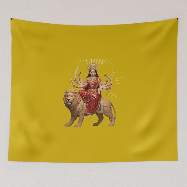 Item preview, “Divine 3D Maa Durga on Lion – Goddess of Power & Protection” designed and sold by Spiking11.