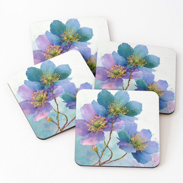 Item preview, Fantasy Flowers In Blue And Lilac Alcohol Ink  designed and sold by DEC02.
