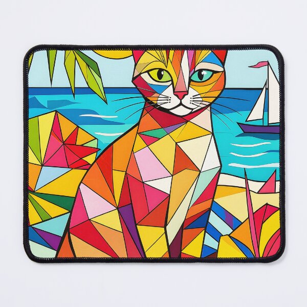 Item preview, Cubistic Sun Bathing Cat designed and sold by Sharon Schwalbe.