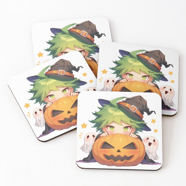 Item preview, Rantaro Amami Danganronpa Halloween Pumpkin Witch Green Star Cute Kawaii Chibi Anime designed and sold by HumbertoValveno.