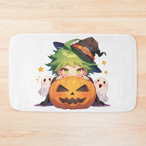 Item preview, Rantaro Amami Danganronpa Halloween Pumpkin Witch Green Star Cute Kawaii Chibi Anime designed and sold by HumbertoValveno.