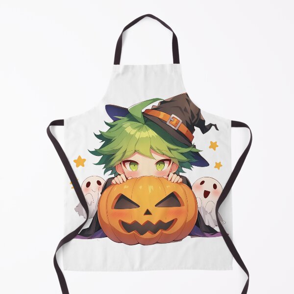 Item preview, Rantaro Amami Danganronpa Halloween Pumpkin Witch Green Star Cute Kawaii Chibi Anime designed and sold by HumbertoValveno.