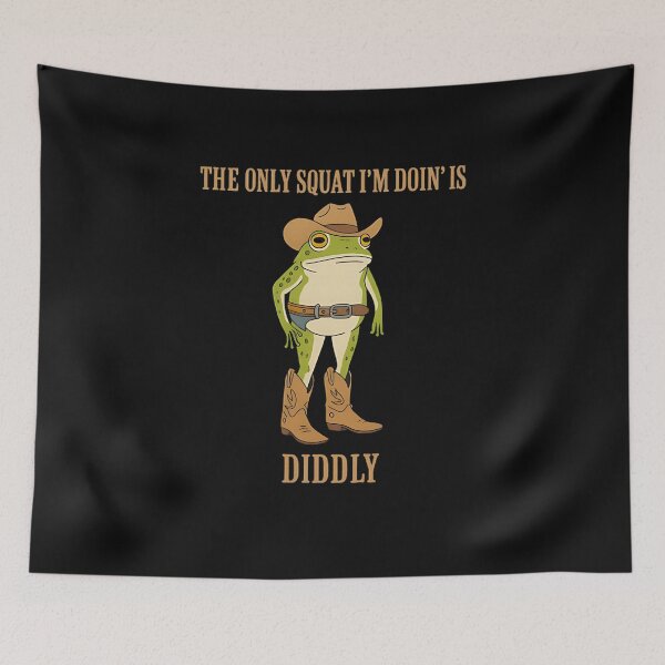 Item preview, Funny Cowboy Frog Meme – The Only Squat I’m Doin’ Is Diddly Shirt designed and sold by krehlizeten.