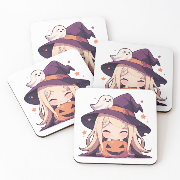 Item preview, Kaede Akamatsu Danganronpa Halloween Pumpkin Witch Blonde Star Cute Kawaii Chibi Anime Girl designed and sold by HumbertoValveno.