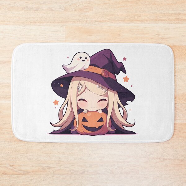 Item preview, Kaede Akamatsu Danganronpa Halloween Pumpkin Witch Blonde Star Cute Kawaii Chibi Anime Girl designed and sold by HumbertoValveno.