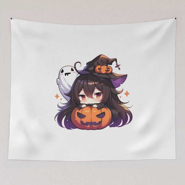 Item preview, Taihou Azur Lane Halloween Chibi Anime Girl Pumpkin Witch Ghost Cute designed and sold by HumbertoValveno.