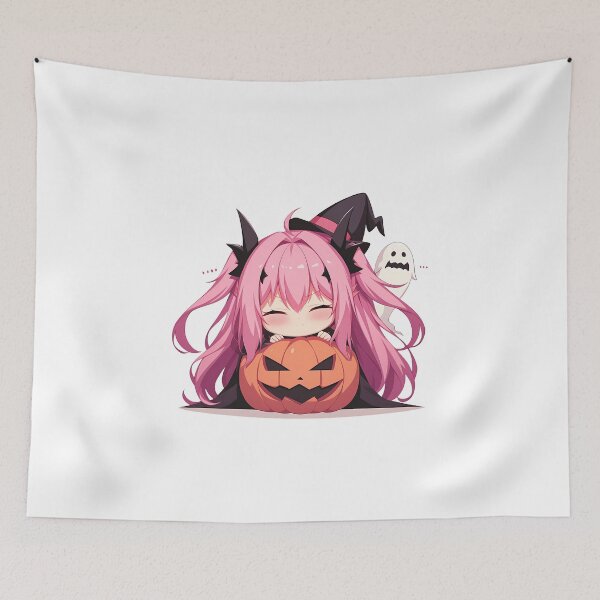 Item preview, Krul Tepes Seraph Of The End Halloween Chibi Anime Girl Pumpkin Witch Ghost designed and sold by HumbertoValveno.
