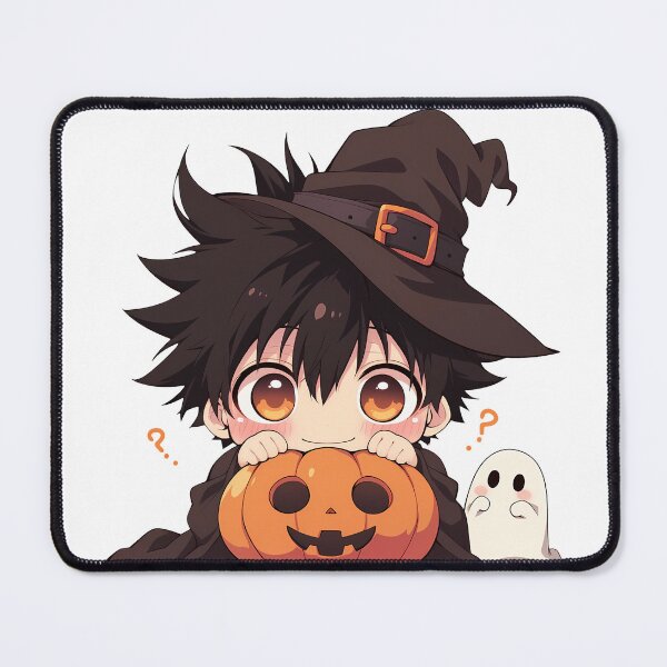 Item preview, Shinya Kogami Psycho Pass Halloween Chibi Witch Boy Pumpkin Black Hair Orange Eyes Cute Anime Boy designed and sold by HumbertoValveno.