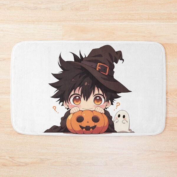 Item preview, Shinya Kogami Psycho Pass Halloween Chibi Witch Boy Pumpkin Black Hair Orange Eyes Cute Anime Boy designed and sold by HumbertoValveno.