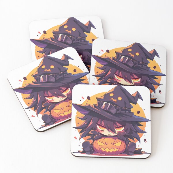 Item preview, Alucard Hellsing Halloween Chibi Witch Boy Pumpkin Black Hair Red Eyes Angry Cute Anime Boy designed and sold by HumbertoValveno.