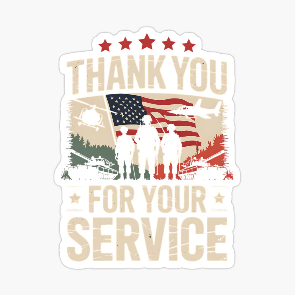 Thank You For Your Service US Flag Patriotic Veterans Day Poster