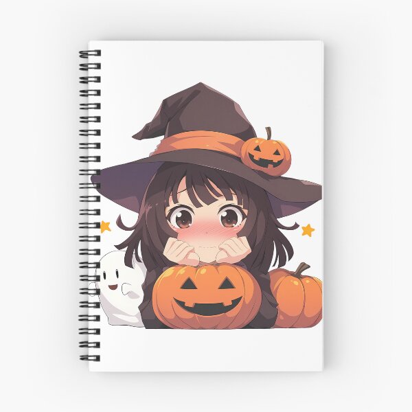 Item preview, Nadeko Sengoku Bakemonogatari Halloween Chibi Witch Girl Pumpkin Brown Hair Blush Face Cute Anime Girl designed and sold by HumbertoValveno.