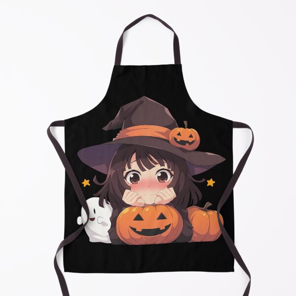 Item preview, Nadeko Sengoku Bakemonogatari Halloween Chibi Witch Girl Pumpkin Brown Hair Blush Face Cute Anime Girl designed and sold by HumbertoValveno.