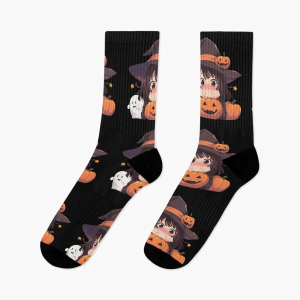 Item preview, Nadeko Sengoku Bakemonogatari Halloween Chibi Witch Girl Pumpkin Brown Hair Blush Face Cute Anime Girl designed and sold by HumbertoValveno.