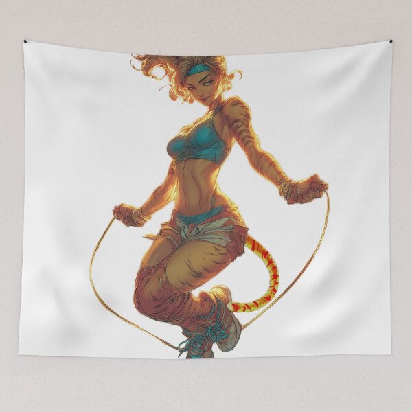 Item preview, Tigress Jump Rope Workout – Female Tiger Fitness Art designed and sold by ArgentoArt.