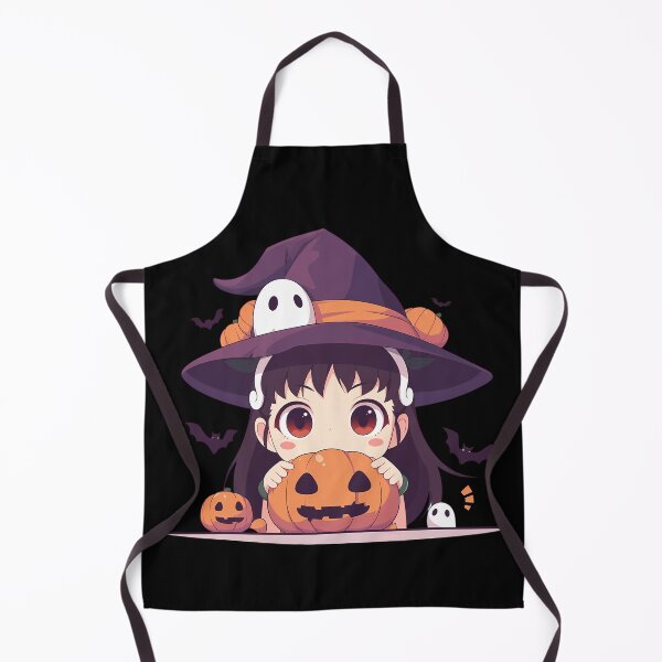 Item preview, Mayoi Hachikuji Bakemonogatari Halloween Chibi Witch Girl Pumpkin Brown Hair Red Eyes Cute Anime Girl designed and sold by HumbertoValveno.