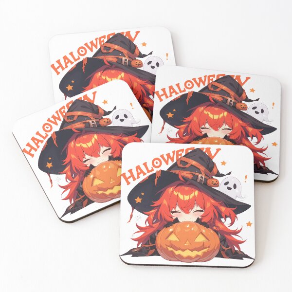 Item preview, Game Diluc Genshin Impact Halloween Pumpkin Cute Chibi Anime Boy Witch Kawaii designed and sold by HumbertoValveno.