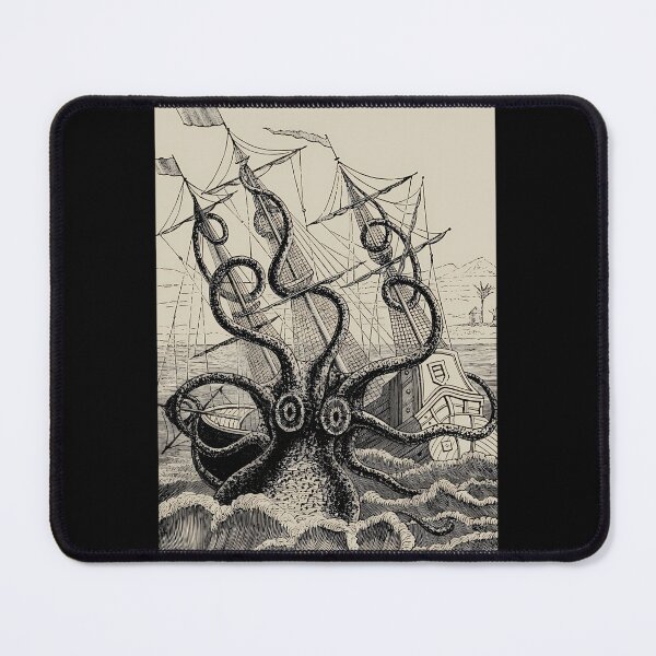 Item preview, Vintage Kraken attacking ship illustration 1 designed and sold by agrcugjboo6.