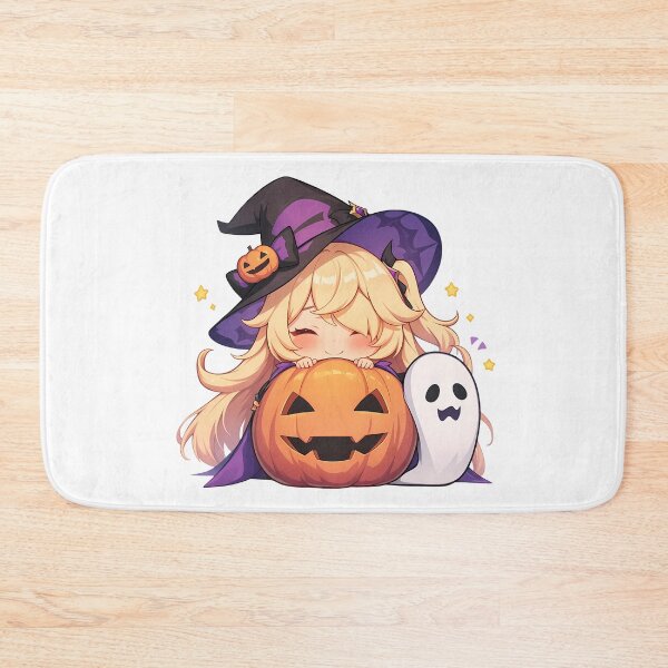 Item preview, Game Fischl Genshin Impact Halloween Pumpkin Cute Chibi Anime Girl Witch Kawaii designed and sold by HumbertoValveno.
