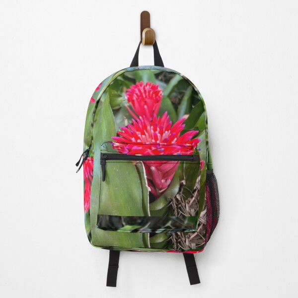 Item preview, Primer plano de una flor de bromelia roja designed and sold by TrisaThyme.