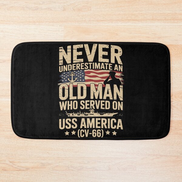 Item preview, USS America CV-66 Veteran Patriotic Dad Papa Grandpa Old Man designed and sold by BakeryDozen.