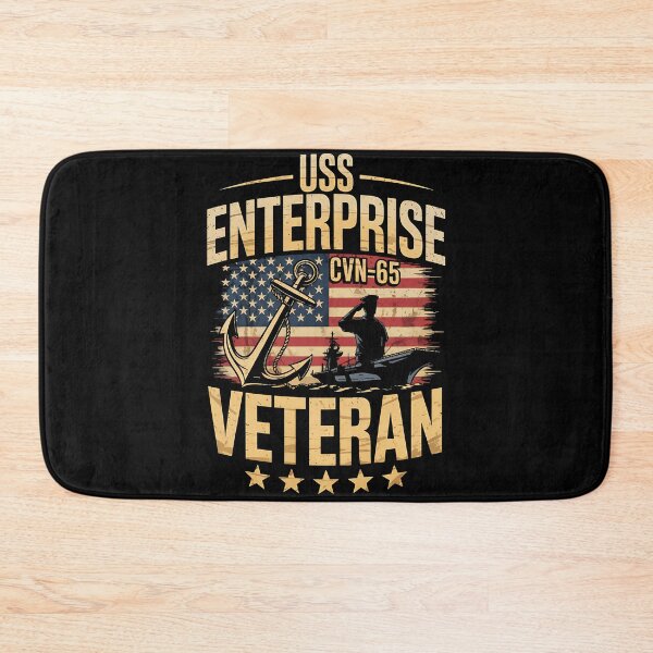 Item preview, USS Enterprise CVN-65 Aircraft Carrier Veteran USA Flag designed and sold by BakeryDozen.