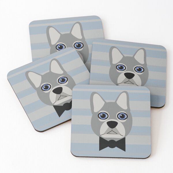 Item preview, Grey French Bulldog with stripes designed and sold by Mountain-Point.