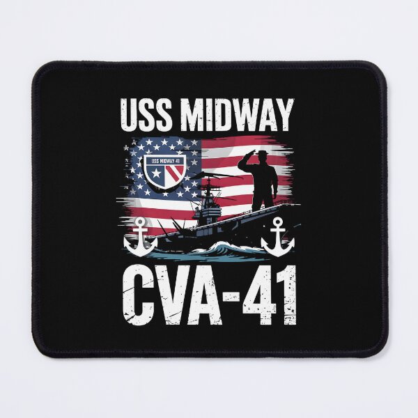 Item preview, USS Midway CVA 41 Aircraft Carrier Flag Veterans Day Patriot designed and sold by BakeryDozen.