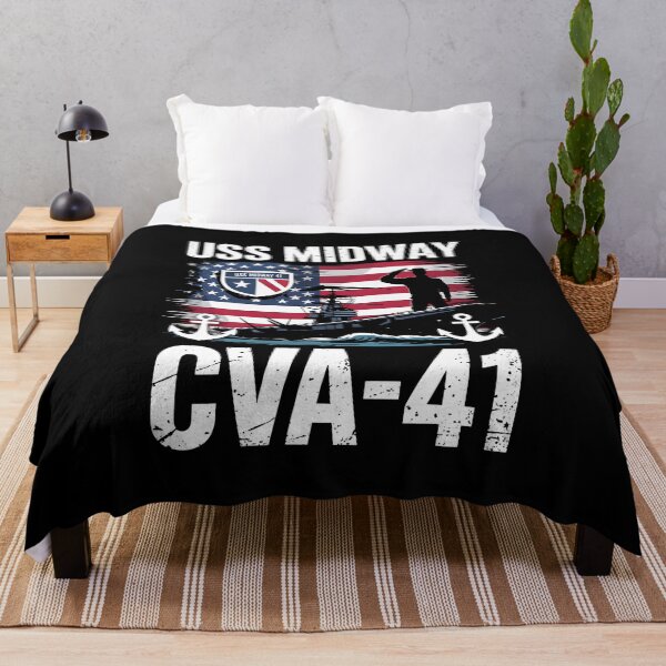 Item preview, USS Midway CVA 41 Aircraft Carrier Flag Veterans Day Patriot designed and sold by BakeryDozen.