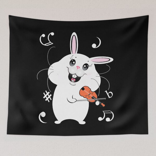 Item preview, Cute bunny (Rabbit) playing violin  designed and sold by Shirley cute art .