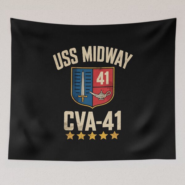 Item preview, USS Midway CVA-41 Aircraft Carrier Flag Veterans Day Patriot designed and sold by BakeryDozen.