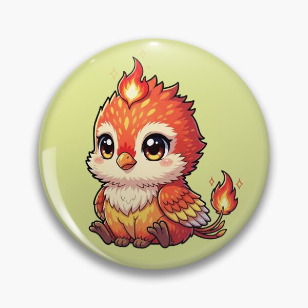 Item preview, Cute Baby Phoenix Rising from Flames Kawaii Fantasy Bird Art designed and sold by bvdesignart.