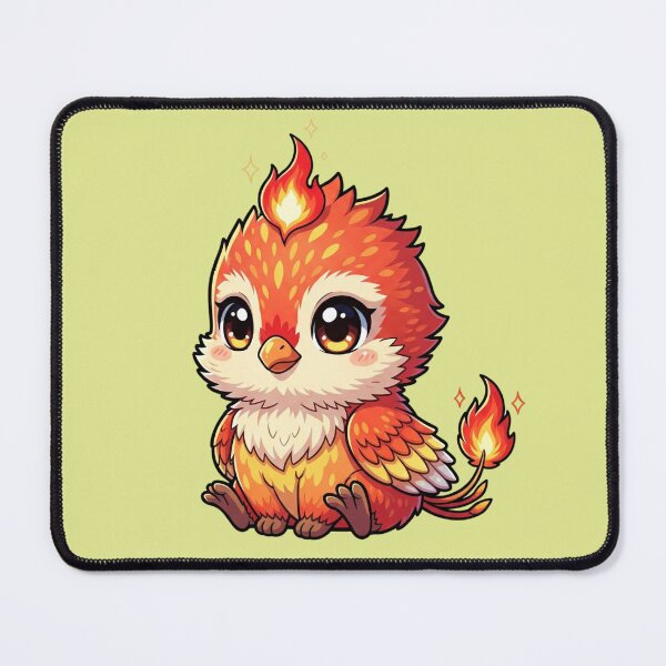 Item preview, Cute Baby Phoenix Rising from Flames Kawaii Fantasy Bird Art designed and sold by bvdesignart.