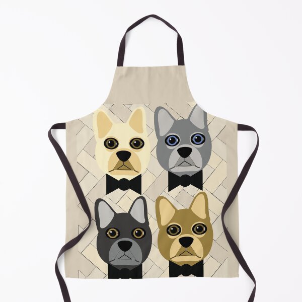 Item preview, 4 French bulldogs beige herringbone designed and sold by Mountain-Point.