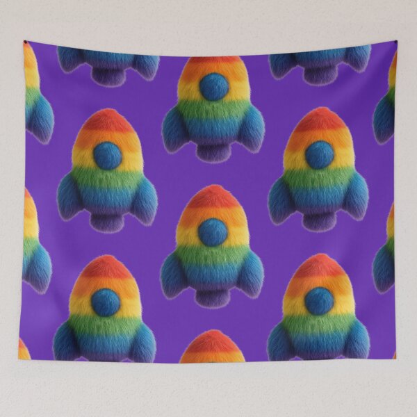 Item preview, Pride, fluffy rocket, rainbow colors designed and sold by Mauswohn.