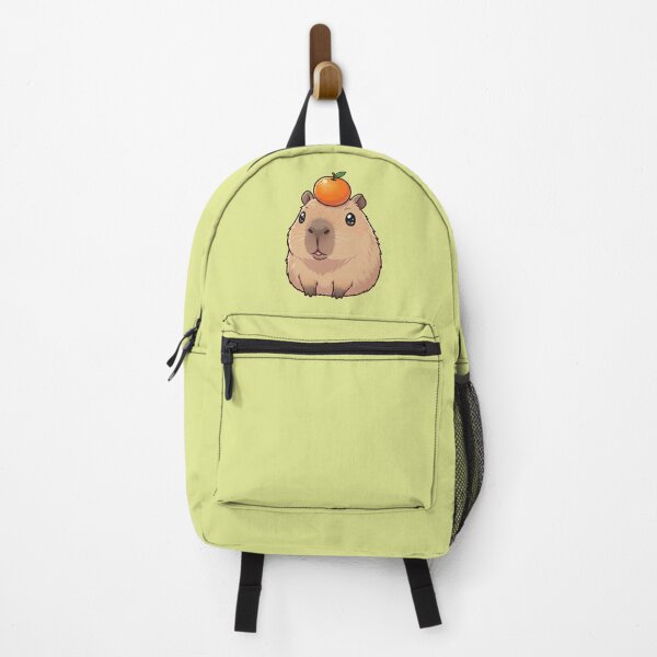 Item preview, Cute Capybara with Orange on Head Yuzu Bath Chill Animal Art designed and sold by bvdesignart.
