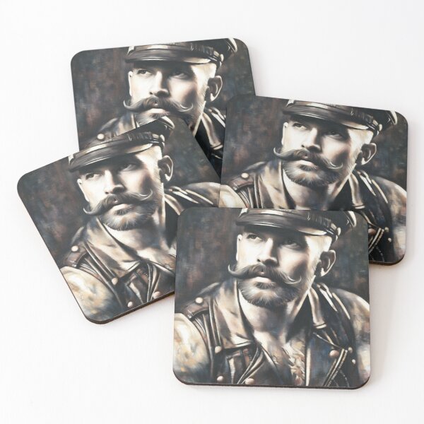 Item preview, Limited Edition Maverick: Gay Leather Wallart Military Daddy Painting Graphic Design designed and sold by ItsAKinkThing.