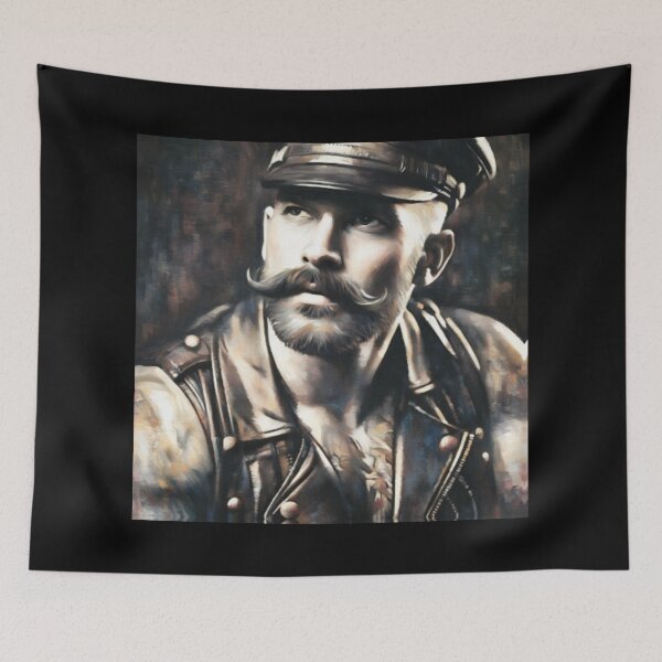 Item preview, Limited Edition Maverick: Gay Leather Wallart Military Daddy Painting Graphic Design designed and sold by ItsAKinkThing.
