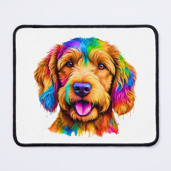 Item preview, Rainbow Miniature Goldendoodle | Colorful Modern Dog Art Design designed and sold by Fredster1966.